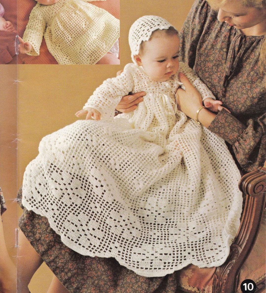 Christening Gown Crochet Pattern Instant Download Baptism Dress Baby