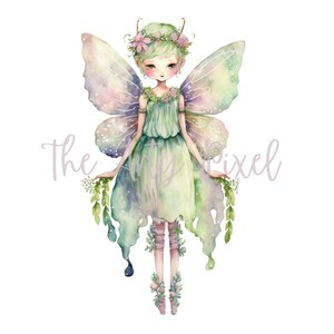 Fairy Watercolor Clipart, Whimsical PNG Bundle, Magical Fairy Houses ...