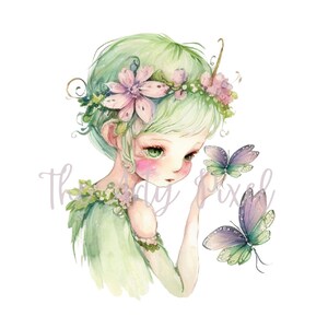 Fairy Watercolor Clipart, Whimsical PNG Bundle, Magical Fairy Houses ...