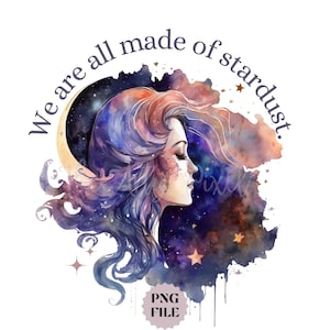 Celestial Magic Clipart, Fantasy PNG, Goddess Sublimation Design, Commercial Use Clipart
