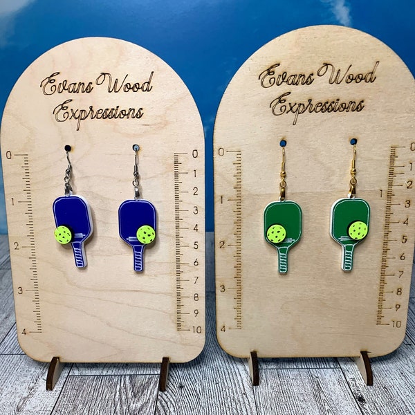 Pickleball Paddle and ball dangle earrings show off your favorite sport!