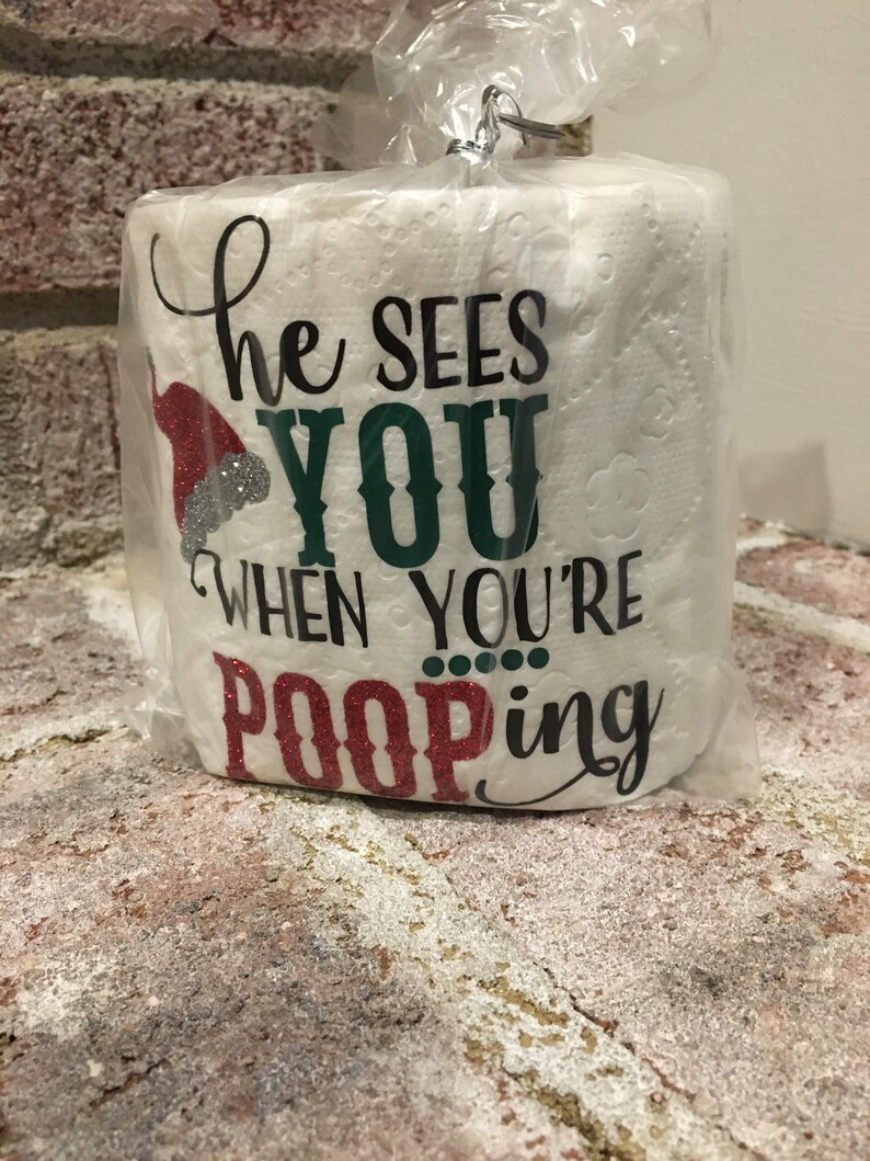 Toilet Paper Gag Gift Funny Christmas Sayings Etsy