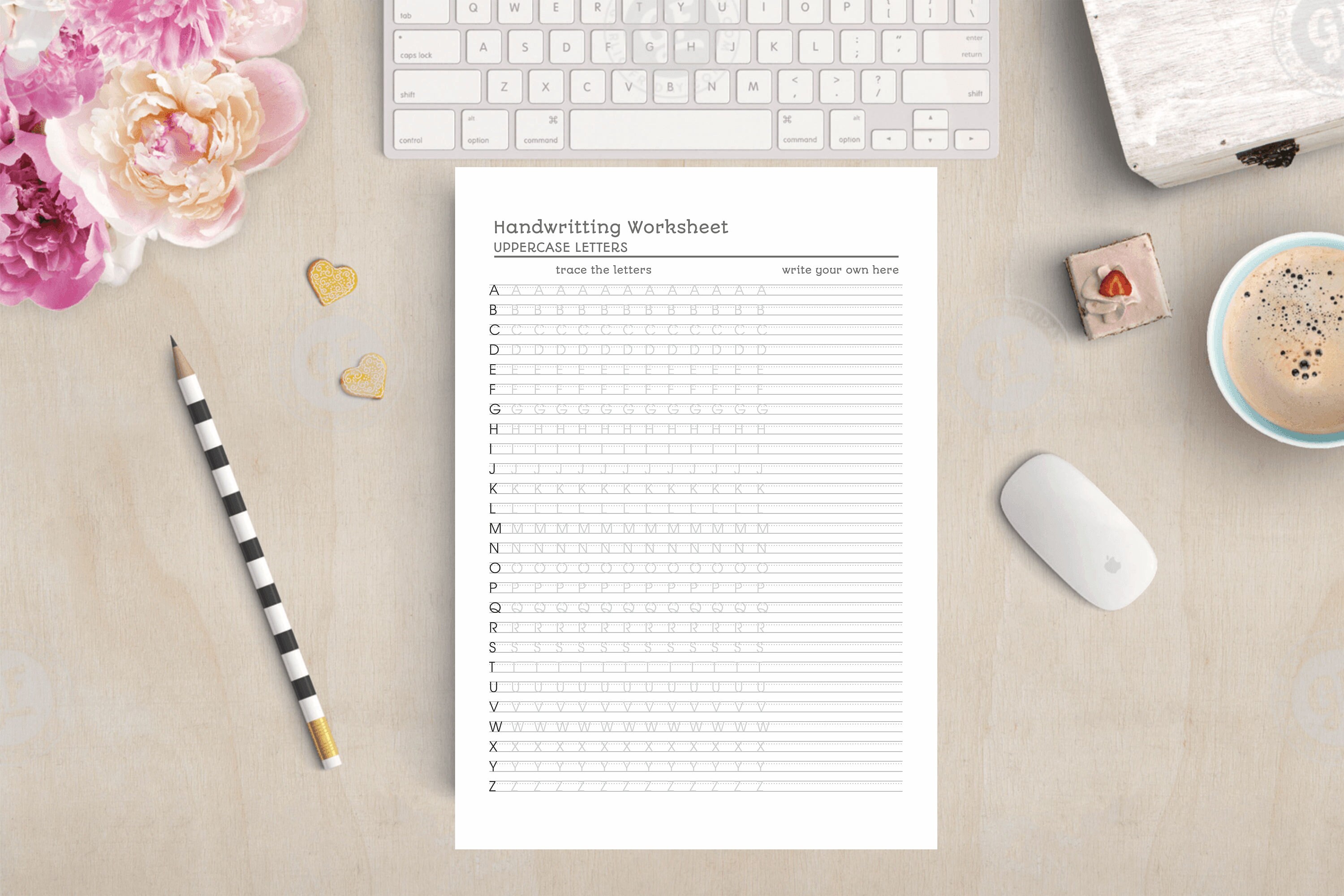Handwriting Practice Worksheet Printable 29 Pages letter A4 | Etsy