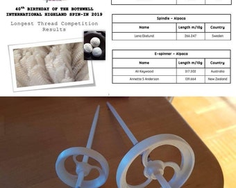 Komplett fossile freie Tropfenspindeln Die Beiden Schwestern, beide - International Champs 2019– Top Quirl 3D Drop Spindel von SpindleLady