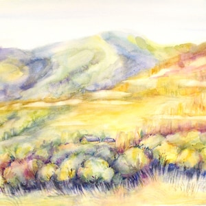 Montagne del Colorado Arte delle montagne rocciose Pittura meditativa Montagne nebbiose Regalo del Colorado Scenario di silenzio Belle montagne