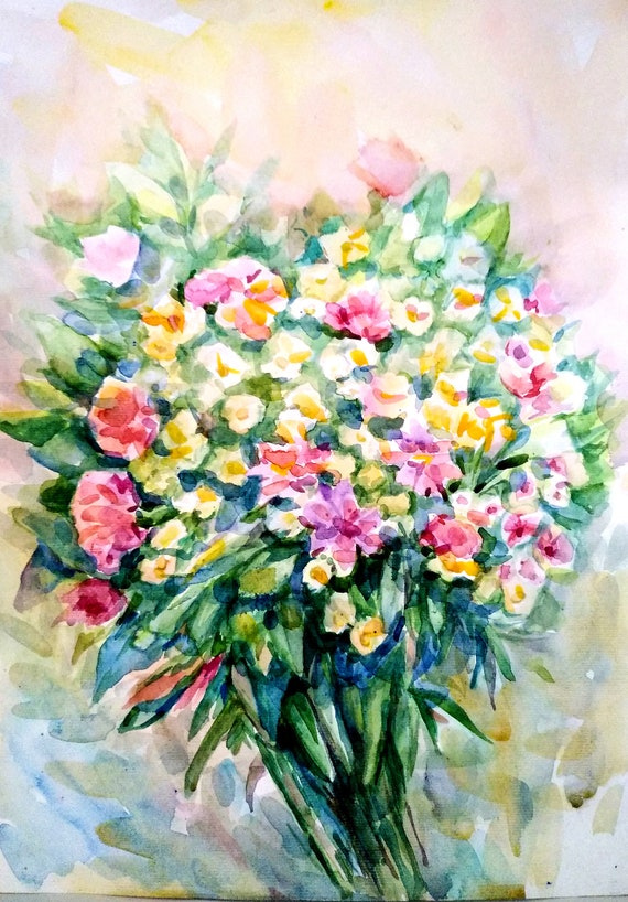 Pintura de ramos de flores pinturas de ramos de flores Idea de - Etsy España