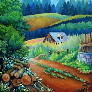 Kunst Provence Ölgemälde Provence Provence Dekor Landschaft Kunstwerk Original Ölgemälde Landschaft Gemälde