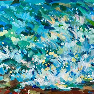 Ocean Whispers– Original Abstract Oil Painting of Sea Wave | Coastal Wall Art | Ocean-Inspired Artwork | Beach House Decor