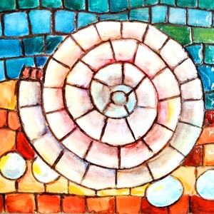Quadro a mosaico di conchiglie, opera d&#39;arte in mosaico, mosaico oceanico, murale in mosaico, mosaico su misura, mosaico di spiaggia, mosaico di mare, piastrelle per il bagno