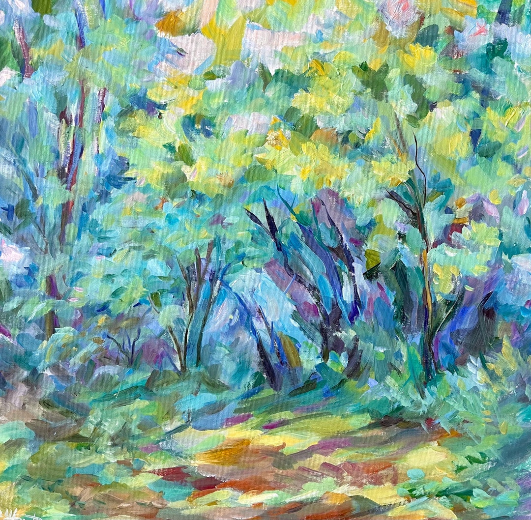 Forest Original Oil Painting on Canvas Nature Etude Wall Art Hand ...