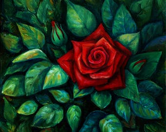 キャンバス油絵よっこHeroic  Roses英雄的なバラ大きめキャンバス 花の絵画バラ赤いバラの絵画キャンバスに描かれたバラオリジナル