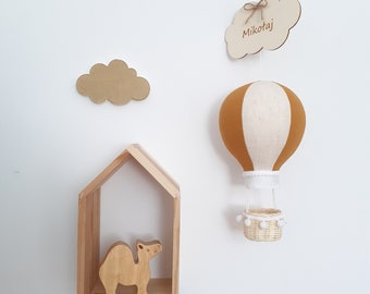 Balloon Linnen Baby Mobile - Ochre and Beige