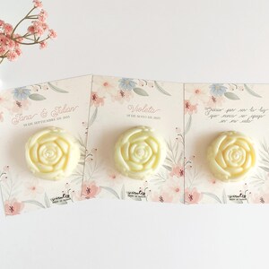 Tarjeta con Vela en Forma de Flor, tarjeta personalizable, regalo día de la madre, recordatorio boda comuniones o bautizos, vela aromática