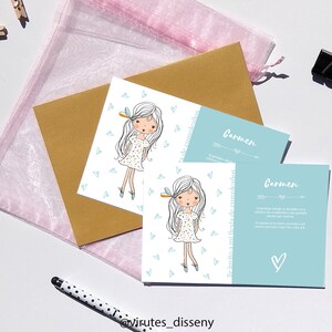 Invitaciones de cumpleaños personalizables // Invitación de cumpleaños niña // Reparte invitaciones en tu día de cumpleaños // Incluye sobre