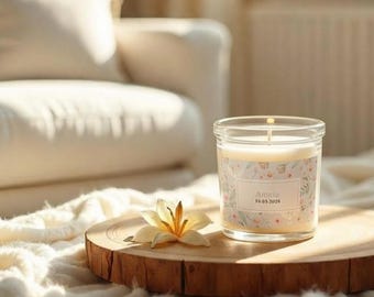 Aromatic christening candle, customizable candle, aromatic christening reminder, cellophane bag included