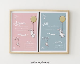 Welcome Baby Bunnies picture // Picture ready to hang // Have a memory of the most beautiful moment of your life // Gift suggestion