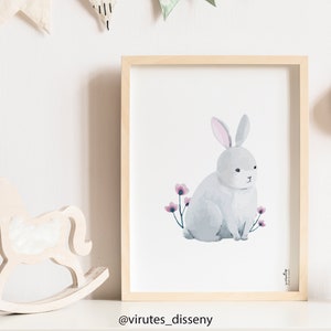Lámina infantil "CONEJITO", tamaño A4, lámina impresa, ilustración para bebés
