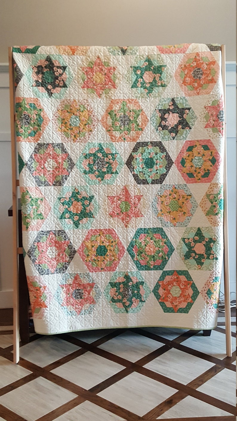 Tri-Hexa quilt pattern