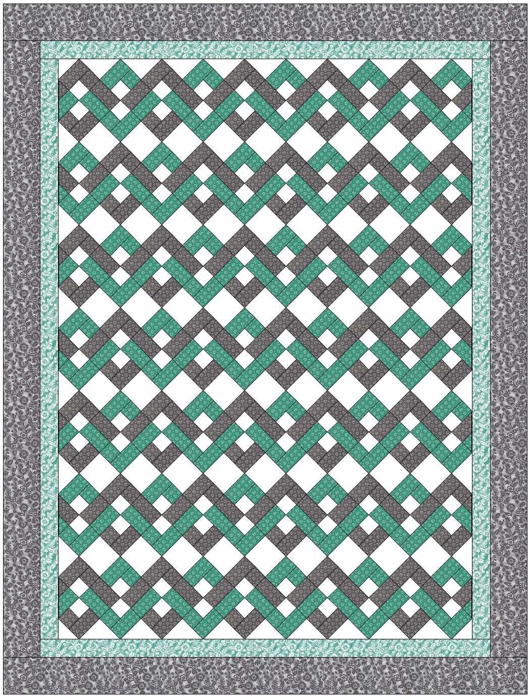Interlocking Rings full, queen and king size PDF QUILT PATTERN
