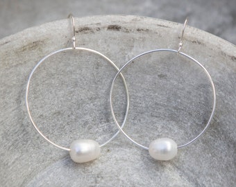 Boucles d’oreilles en perle et argent sterling