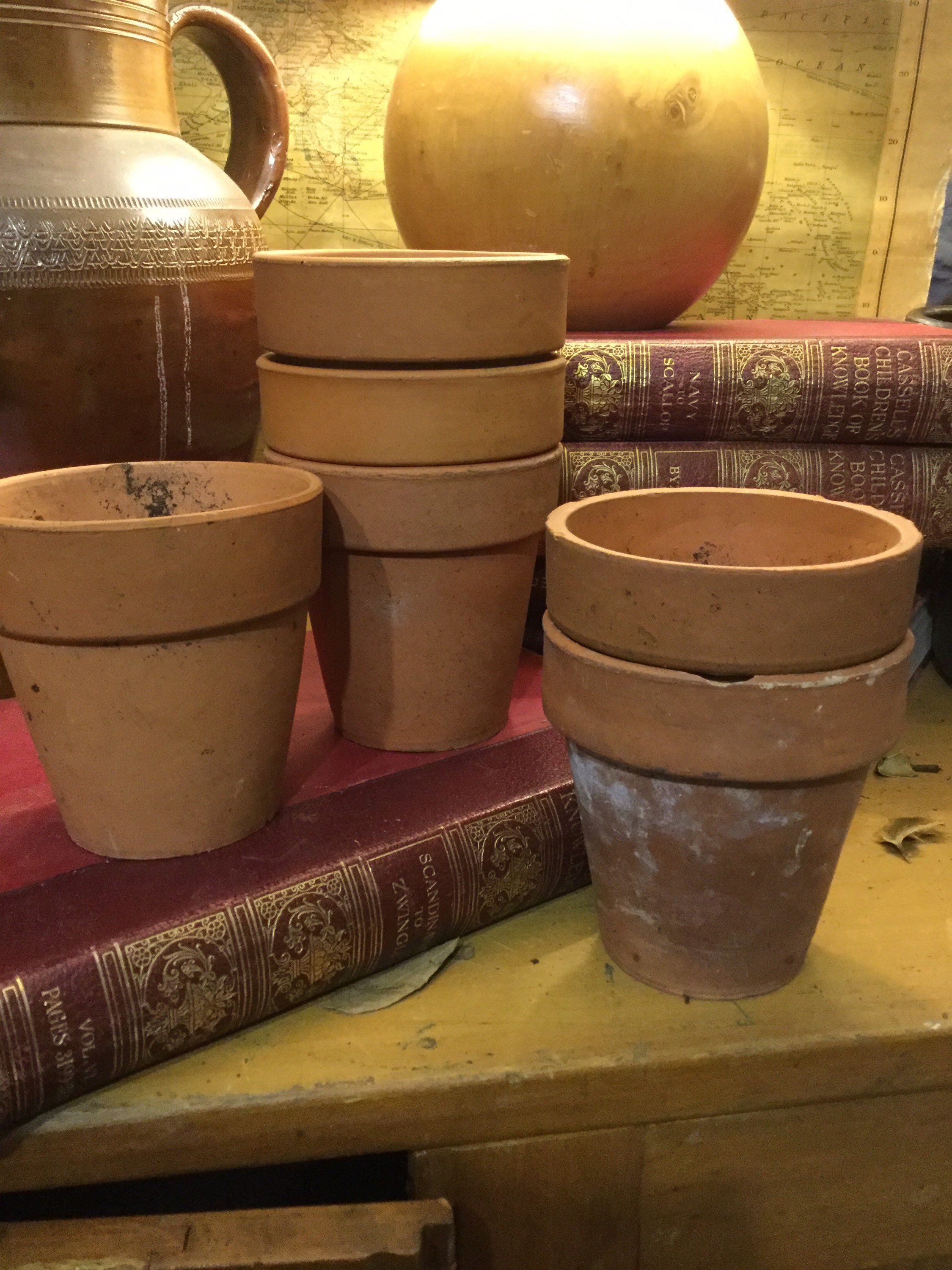 Set of 6 vintage terracotta plant pots Etsy