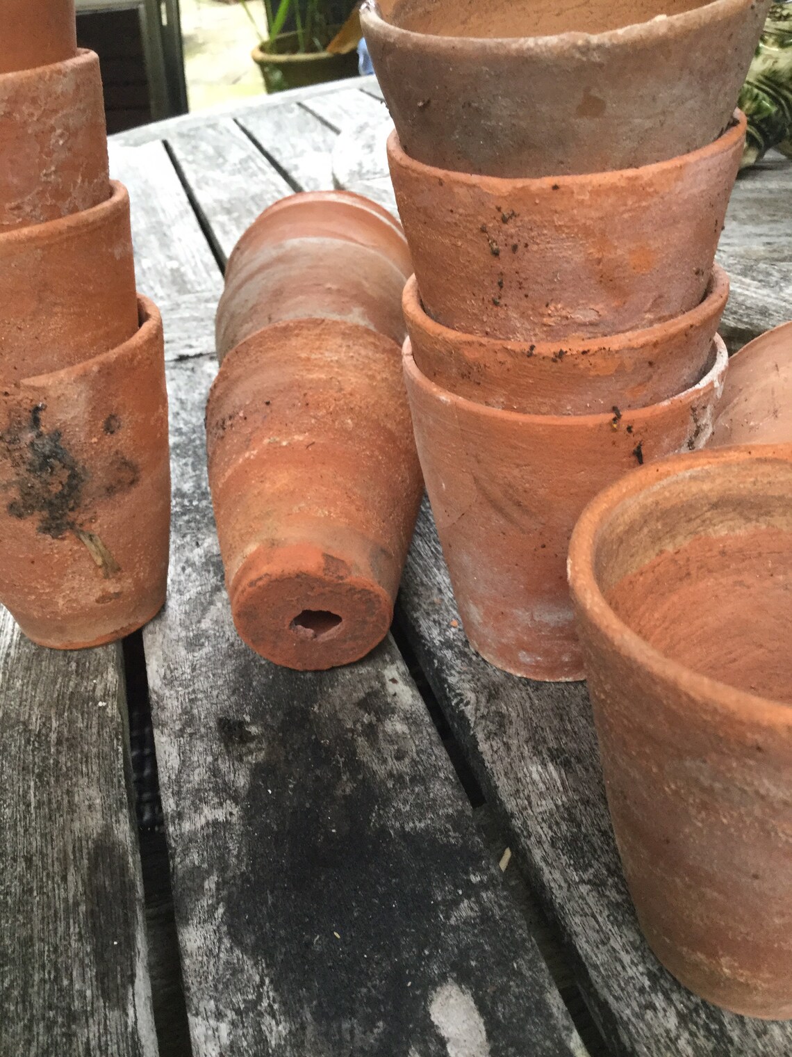 Set of 6 antique Vintage Terracotta Hand Thrown Plant Pots Etsy