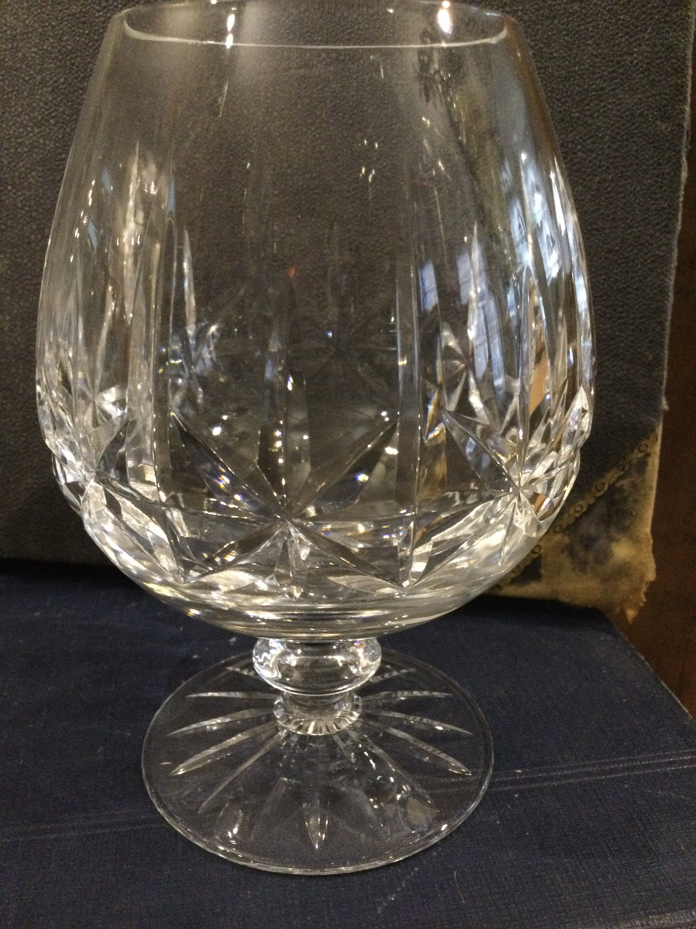 Pair of Large crystal Brandy Glasses Etsy