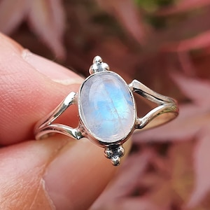 Bague En Cordiérite Bleue Ovale 20x16mm - Argent Massif 925 - Taille 58 - Neuf - France