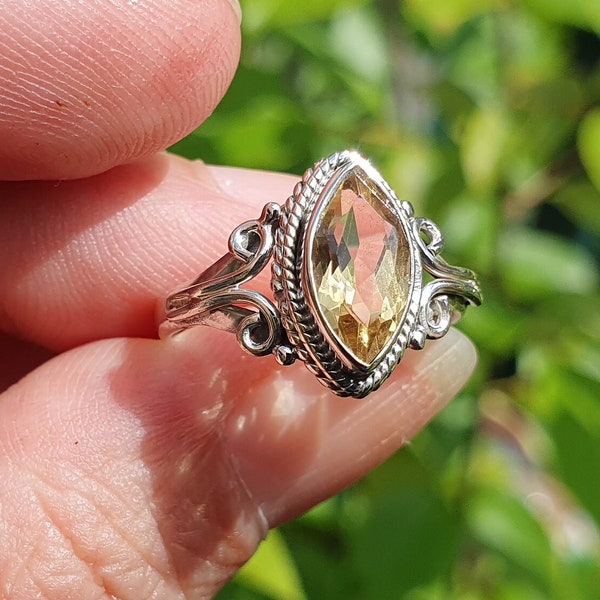 Bague Citrine taillée sur Argent