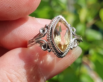 Bague Citrine taillée sur Argent