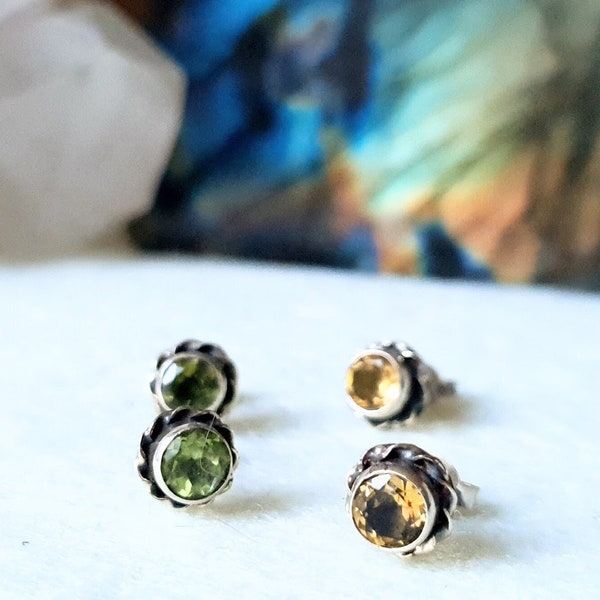 925 silver earrings with PERIDOT or CITRINE