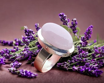 Bague  KUNZITE rose  et ARGENT 925