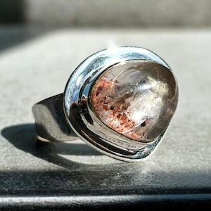 Bague Cristal de Roche bohème, cascade de pierres - Atelier Arcat