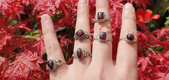 TAILLE 53 Bague Grenat sur Argent au choix. Etsy France