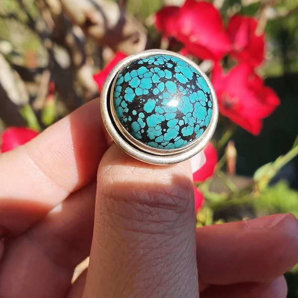 Bague TURQUOISE du Pakistan sur ARGENT 925