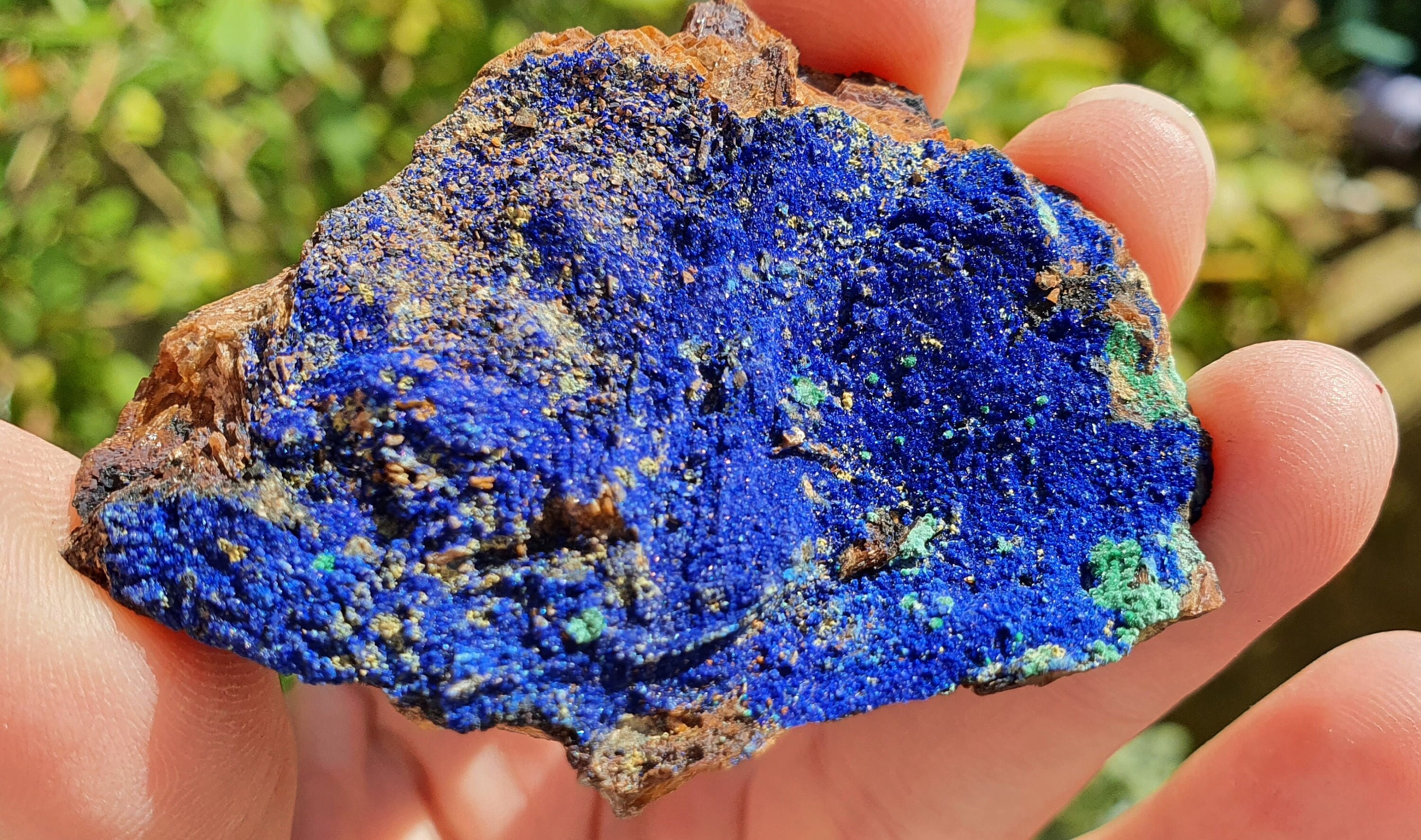 Azurite Malachite sur Barytine Du Maroc.
