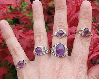 TAILLE 57 : Bagues AMETHYSTE sur ARGENT massif  au choix