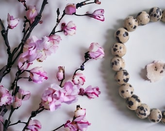 Dalmatian Jasper beads bracelet. Natural Stone Beads