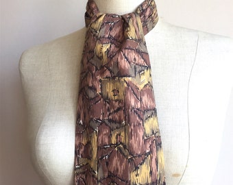 1940s 50s Tootal Scarf Green Paisley Fringe Vintage Rayon
