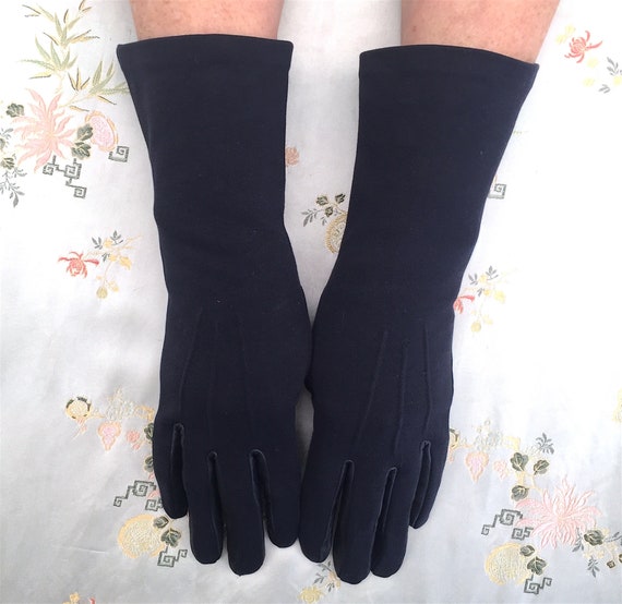 Vintage 1960s 70s Cornelia James Gloves Blue Wris… - image 3