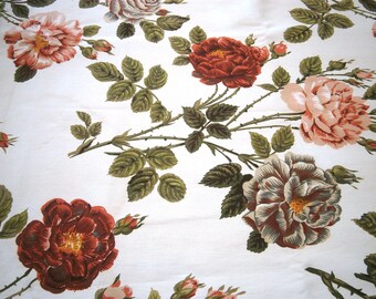 feuilles verts roses vintage sandersons. crème Housse de coussin rouges roses feuilles verts roses vintage sandersons. crème Housse de coussin rouges roses