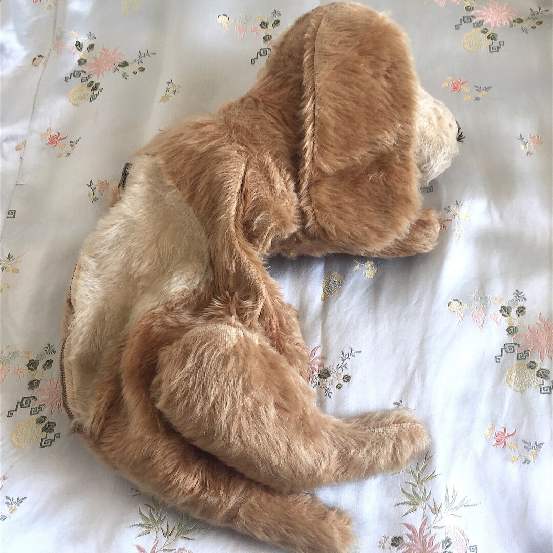Vintage 1950s 50s Mohair Toy Dog Pyjama Case Pixie Toys Ironbridge ...