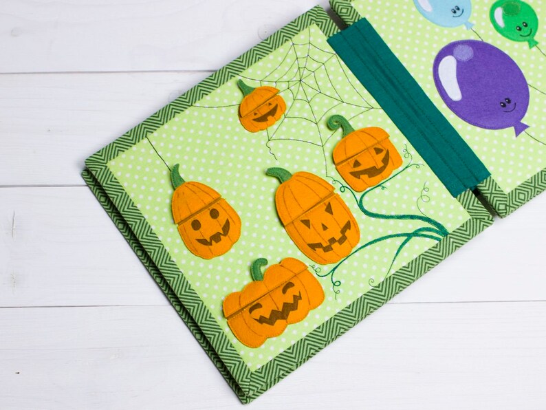 Quiet book Soft book Quiet game pages Felt pumpkin Etsy
