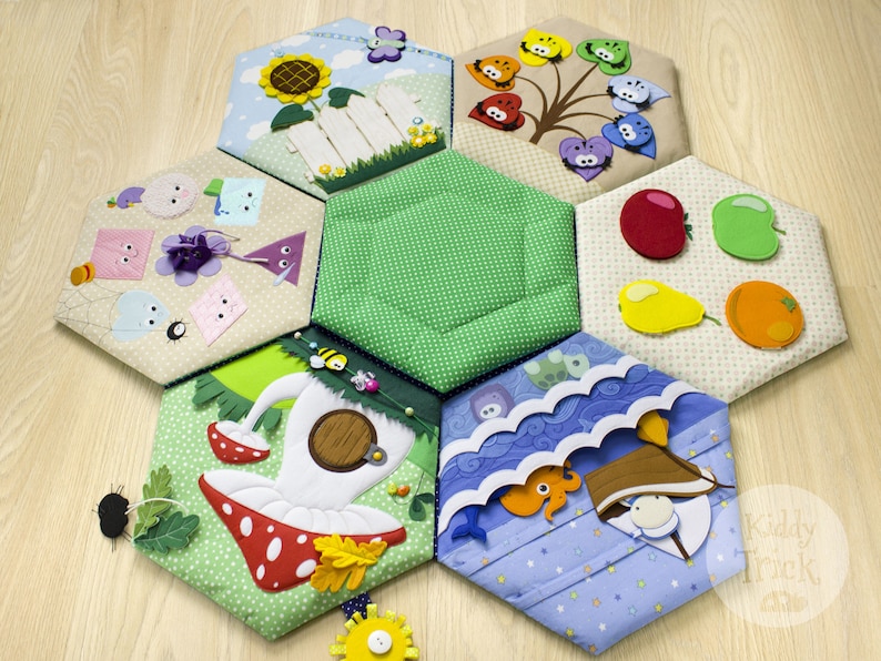 Baby play mat Soft baby mat Development toy Busy mat Felt Etsy