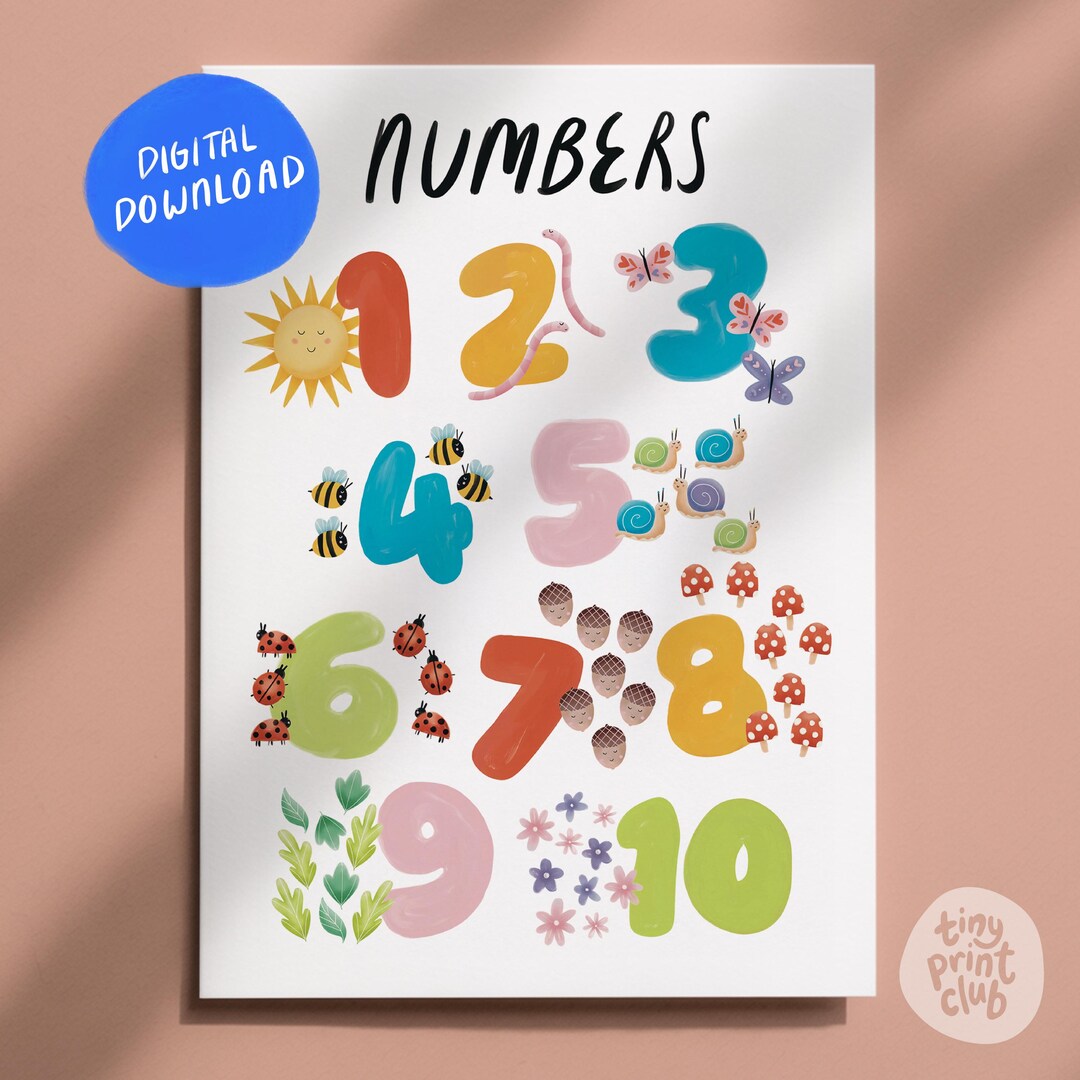 Nature Numbers Ten 1-10 Numbers & Nature Print (digital Download) | Count to 10 ...