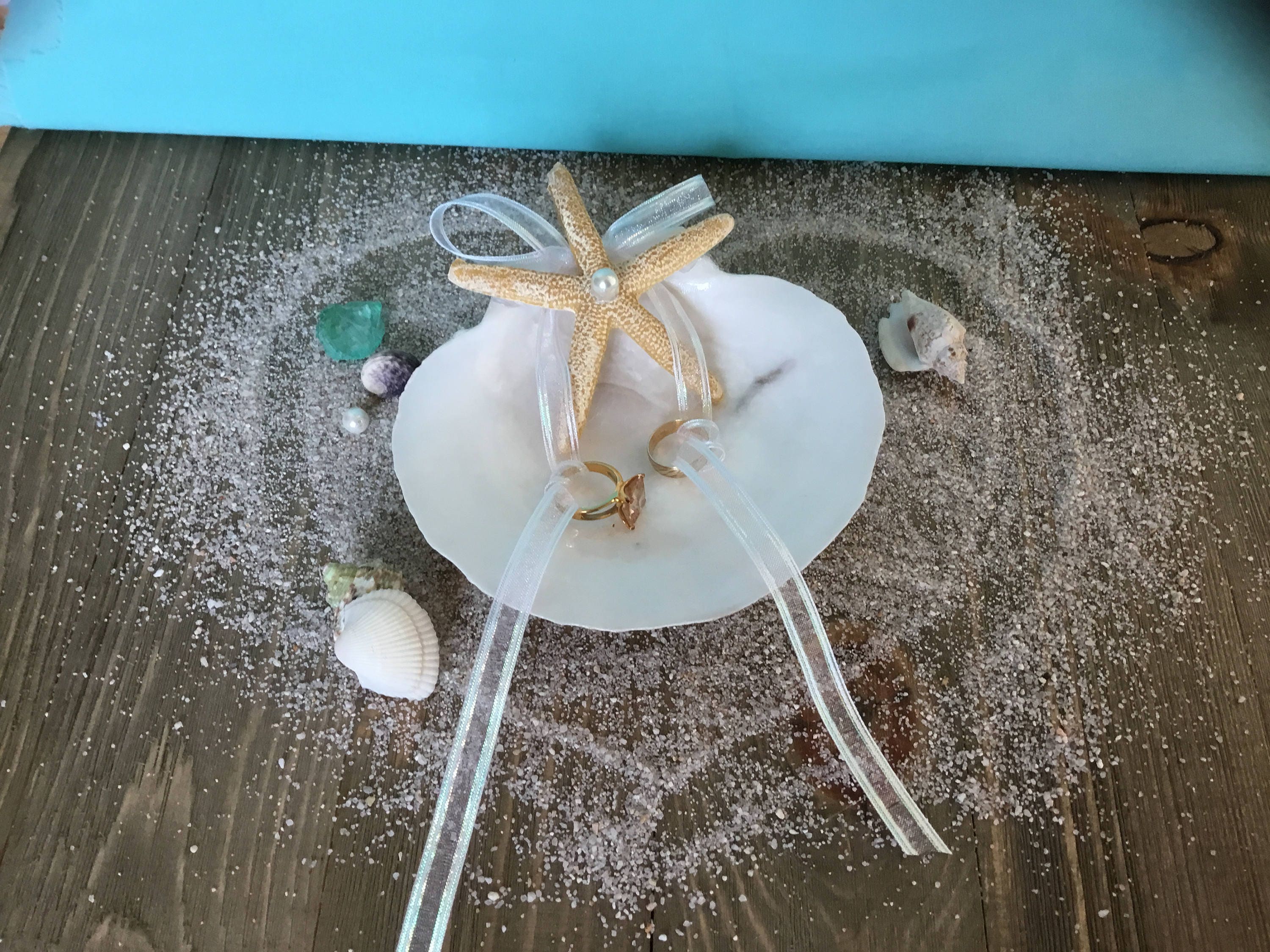 Beach Ring Bearer Seashell Ring Holder Personalized Seashell