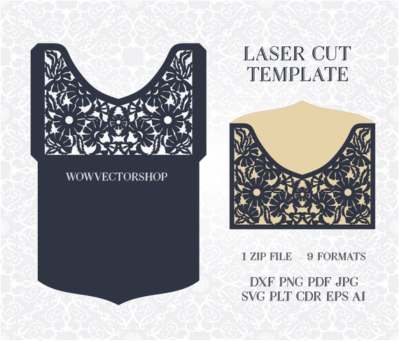 Download Clip Art Svg Flowers Wedding Envelope Template Svg Png And Pdf Laser Paper Cut Envelope Cricut Sil Houette Cameo Vector Files Art Collectibles