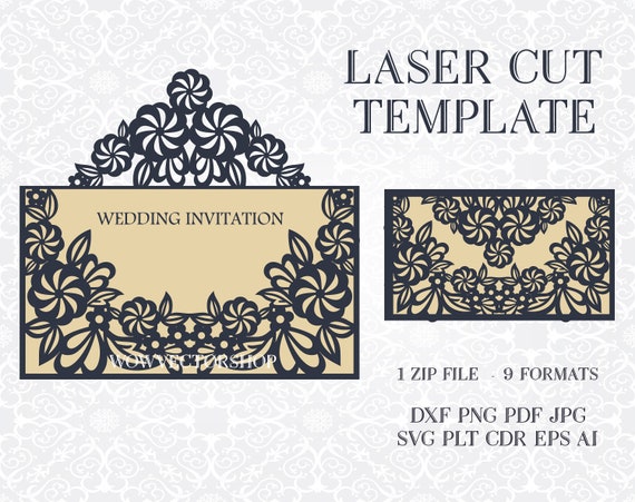 Download Wedding Invitation Stationery Pattern Card Templates Svg Files Etsy