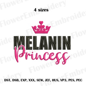 Melanin embroidery design Melanin princess African american embroidery Black woman are dope Black lives matter African embroidery designs