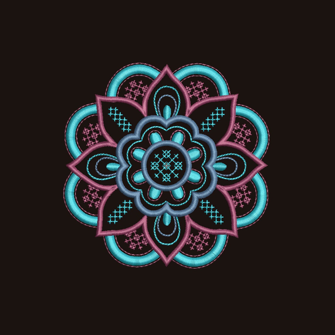 Floral mandala embroidery design mandala machine embroidery  etsy